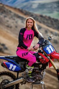 April Zastrow on Motorbike